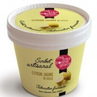 Glace artisanale : Sorbet Citron  de Sicile 100ml (attention : conserver au congélateur après livraison)